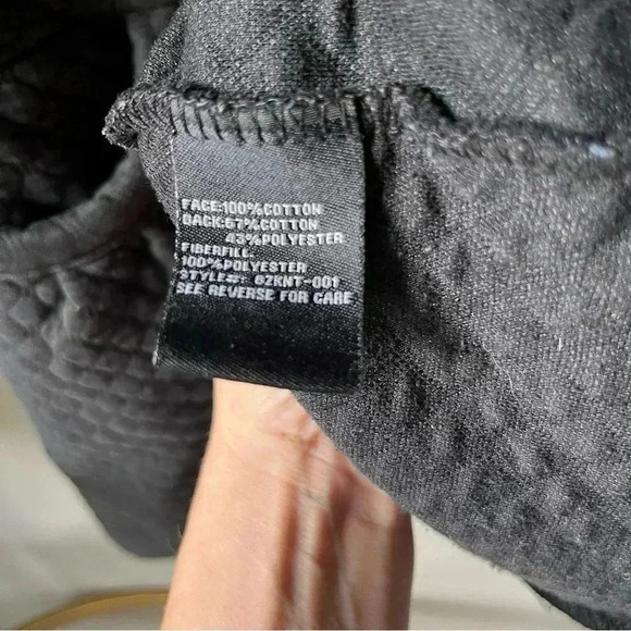 Runway Quilted Cotton Polyester Button Up Jacket Black Sz L - Picture 5 of 11